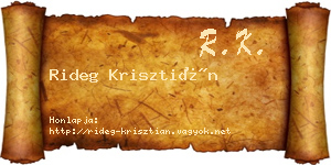 Rideg Krisztián névjegykártya